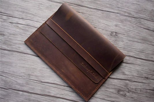 Leather MacBook Pro 15 Case, Personalized Macbook Air 13 M1 M2 inch Sleeve